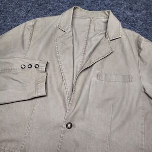 LL Bean Mens Vintage Blazer Drab Khaki Safari Field Army 40 Utility Cotton